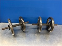 Adjustable Dumbbells W/ 40lbs Of Weights