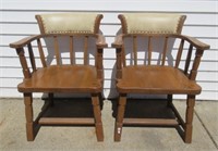 (2) Oak captain's chairs.