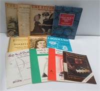 Old vintage music books includes several Etude