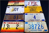 Lot of 8 vintage Indiana license plates