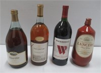 Vintage liquor and wine bottles.