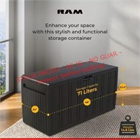 71 Gal. Ram patio Storage Box 48"D