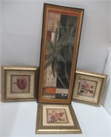 (4) Home décor pictures, (3) are 15" x 15" and