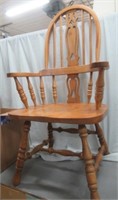 Solid oak captain's chair