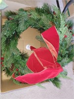 LARGE LIGHTED FALL/XMAS WREATH W/REMOTE