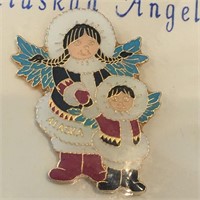 Alaskan Angel Pin Eskimo Baby Enamel Pinback