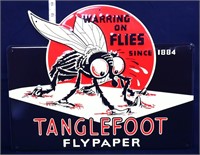 Metal embossed 14x17.5 Tanglefoot Flypaper sign