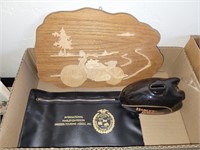 3 PC HARLEY DAVIDSON WOODEN WALL PLAQUE, &