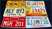 Lot of 6 mixed state license plates