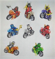 8 character with motorcycle Ninjago Lego style