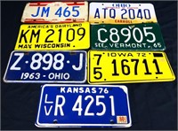 Lot of 7 mixed state license plates
