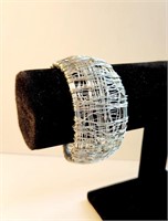 Chunky Silver Wire Band Bracelet