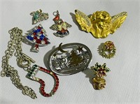 Mix lot of vintage jewelry brooches pin