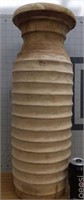 Large teakwood ribbed vase 22x8"