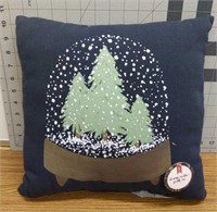 Decorative pillow, snow globe, Christmas winter