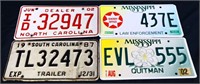 Lot of 4 mixed state license plates