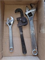 VTG PIPE WRENCH, CRESCENT WRENCHES