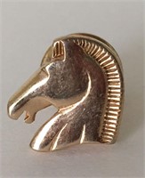 Vintage Avon Horse Head Gold Pin Western Lapel