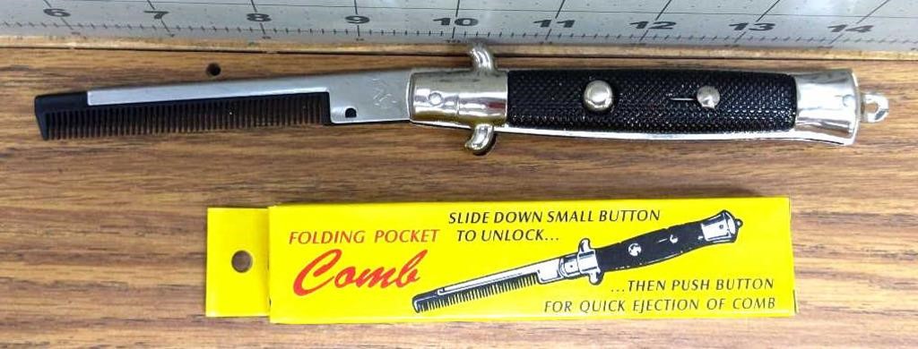 switchblade  pocket comb