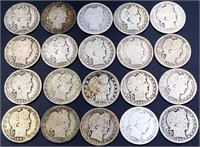 Lot of 20 barber quarters