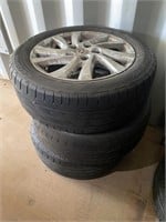 3 x Mazda 3 alloys with tyres approx. 60%