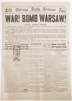 WWII NEWSPAPER 1939 FIRST DAY