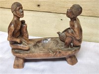 Vintage Hand Carved Wooden Figures Art