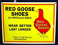 Porcelain 16.25x12.75 Red Goose Shoes sign