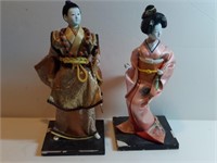 Vintage Samurai & Geisha Porcelain Dolls