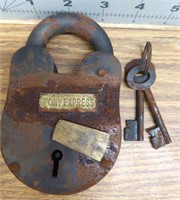Vintage padlock w/ keys Pony Express