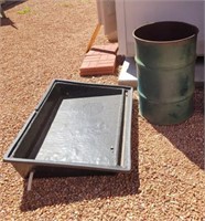 LARGE METAL BARREL & WATER FEATURE PART