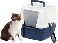 IRIS USA Jumbo Enclosed Cat Litter Box with Front