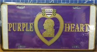 Purple heart USA made license plate tag