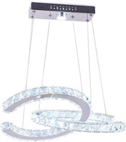 Modern 2 C Ring Crystal Chandelier Light Fixture L