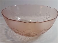 Rosaline Pattern Peach Rose Glass 9" Shalloped