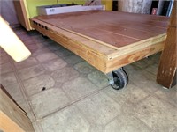 HOME MADE WOOD ROLLING CART
