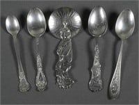 STERLING SILVER SPOONS, ANTIQUE