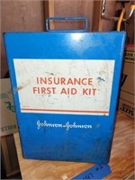 BLUE METAL JOHNSON & JOHNSON INSURANCE 1ST AID KIT