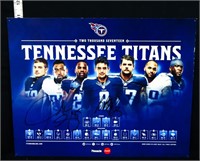 Signed 2017 Titans Draft Party poster, pin holes