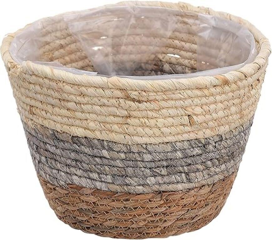 10inch Seagrass Planter Basket, Large Hand-Woven P