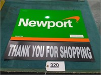 Newport and Thank You For Shopping Paper Signs