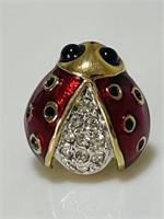 Vintage Carolee Pin Lapel Ladybug Red Black