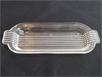 Federal Glass Ribbed Butter Dish No Lid Clear