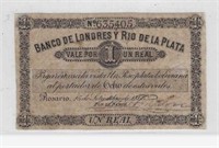 Argentina Bank of London Rio del la Plata 1Real