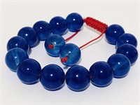 Blue Glass Beads Bracelet Jewelry Size 6.25