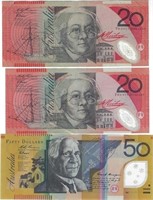 Australia 3 Bills 2x$20+$50 +Gift! Ausz
