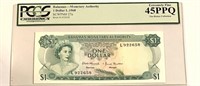 Bahamas 1 Dollar SCWPM#27a L.1968 PCGS 45PPQ.BZ57