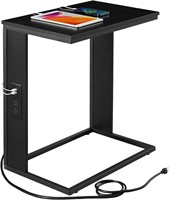 $46 - Vagusicc C Shaped End Table with Charging