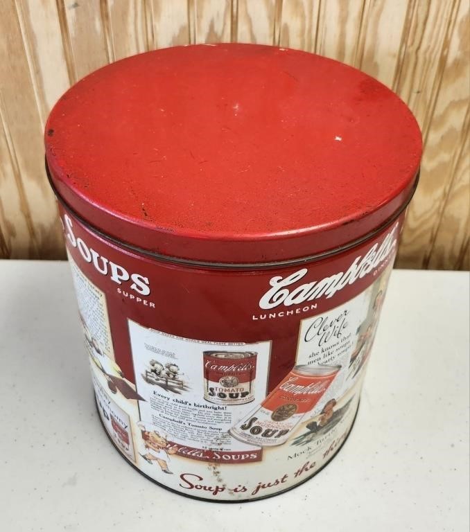 Oversized Vintage Metal Campbell's Soup Tin