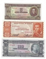 Bolivia 5,50 &100 Bolivianos L.1962.BO3b